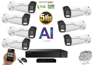 MS AI IP Park 7 kamerový set se switchem 5 Mpix (6185K7B)